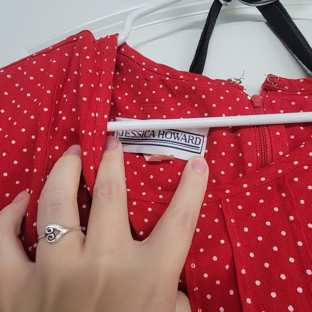 Jessica Howard Red Polka Dot Dress